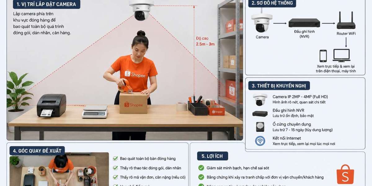 Giải pháp lắp đặt camera quan sát quay đóng hàng shopee